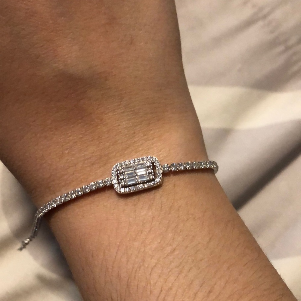 Silver Rectangular Bracelet - image 1